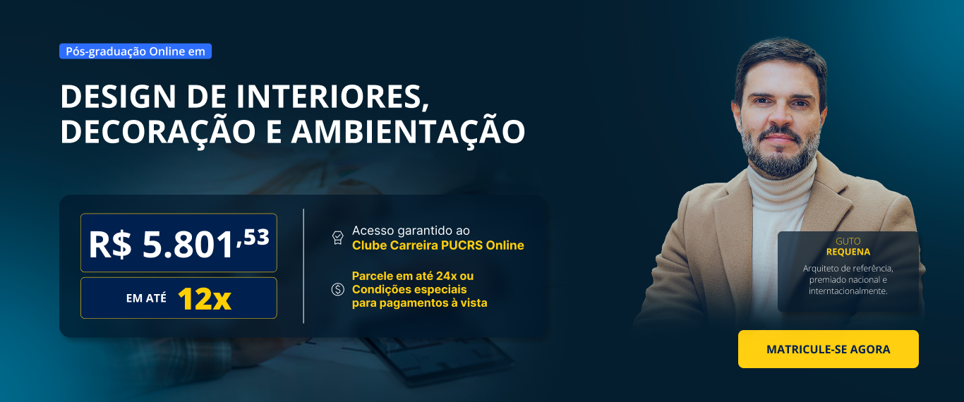 Pós-Graduação em Design de Interiores, Decoração e Ambientação | Lançamentos