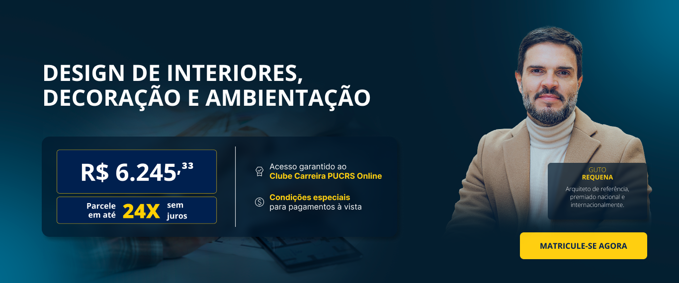 Pós-Graduação em Design de Interiores, Decoração e Ambientação | Lançamentos