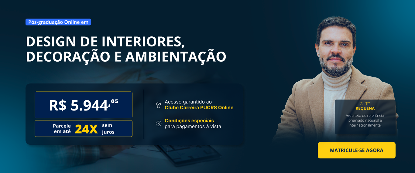 Pós-Graduação em Design de Interiores, Decoração e Ambientação | Lançamentos