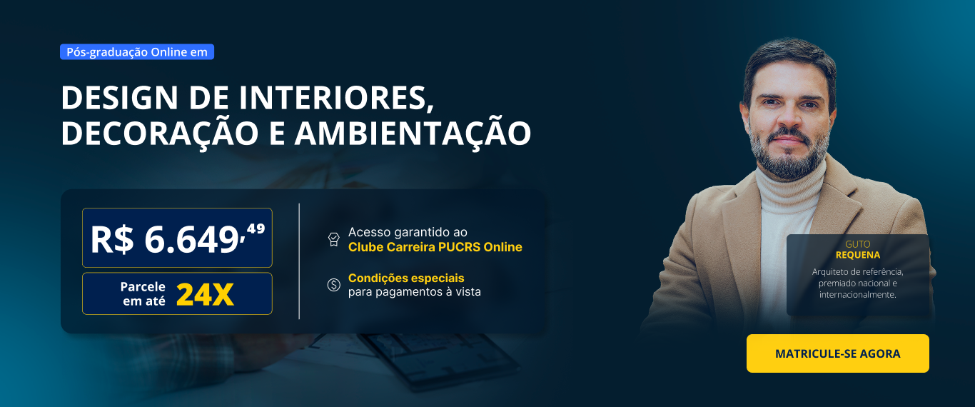Pós-Graduação em Design de Interiores, Decoração e Ambientação | Lançamentos