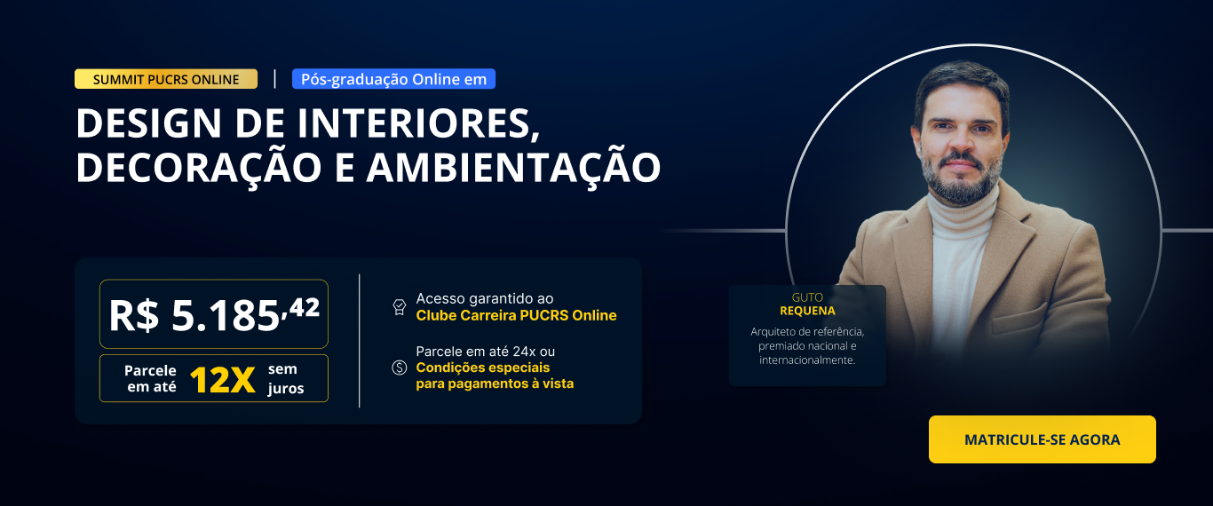Pós-Graduação em Design de Interiores, Decoração e Ambientação | Lançamentos