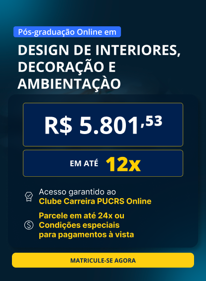 Pós-Graduação em Design de Interiores, Decoração e Ambientação | Lançamentos