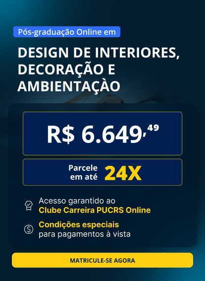 Pós-Graduação em Design de Interiores, Decoração e Ambientação | Lançamentos
