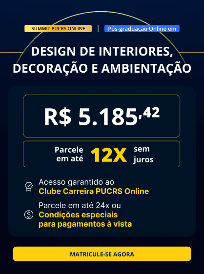 Pós-Graduação em Design de Interiores, Decoração e Ambientação | Lançamentos